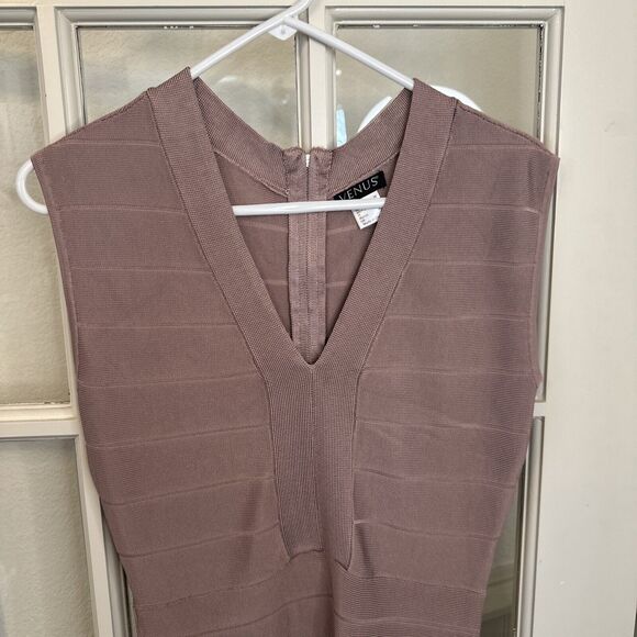 VENUS Pink Mauve Flapper Fringe Holiday Party Dress Women's 6 Wedding Prom - Picture 9 of 12